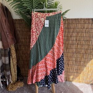 Free People Asymmetrical Medley Maxi Patckwork Skirt